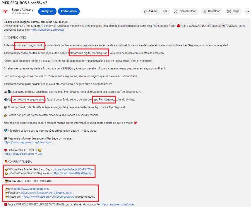 Elaborate video descriptions strategically