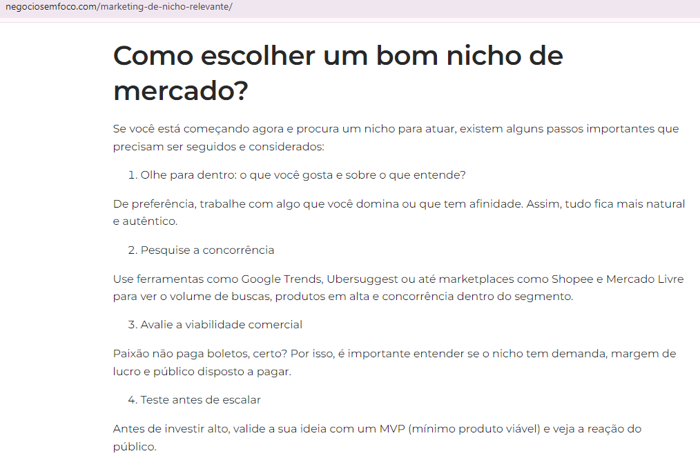 Estrutura lógica com headings